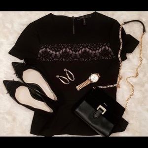 BCBG blouse, ninewest pointy flats